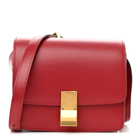 Box Calfskin Small Classic Box Flap Bag Red