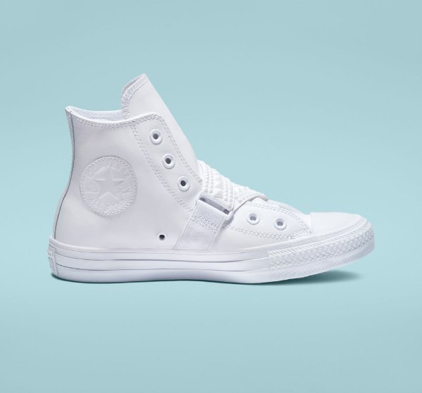 ​Chuck Taylor All Star Punk Strap Leather High Top Womens Shoe