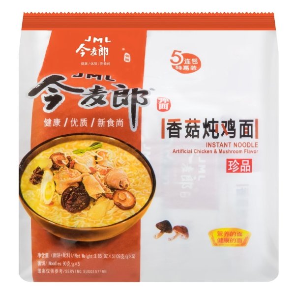 JINMAILANG Mushroom Chicken Flavor Instant Noodle 5Packs 545g