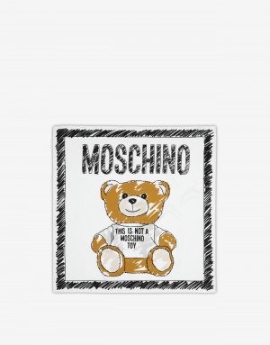 Foulard with Brushstroke Teddy Bear - SS19 Ready-to-Bear - SS19 COLLECTION - Moods - Moschino | Moschino Shop Online