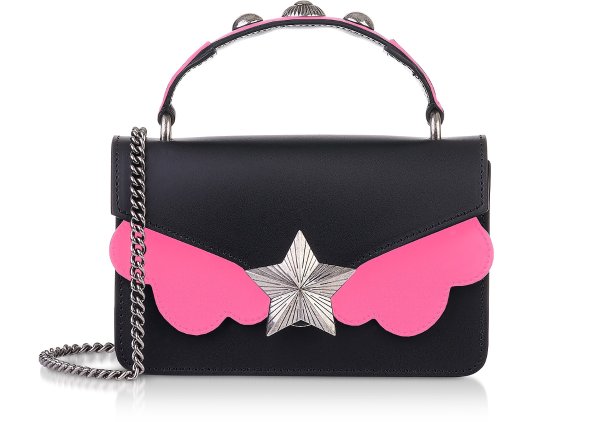 Black & Pink Fluo Top Handle Vega Mini Bag