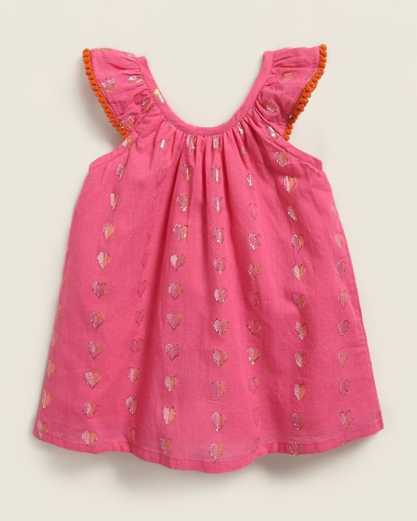(Newborn/Infant Girls) Metallic Heart Dress