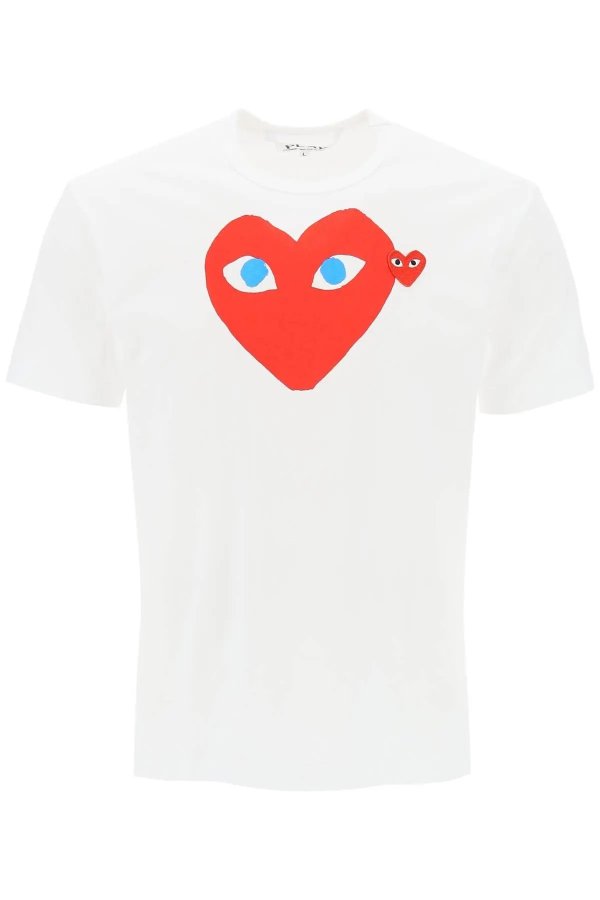 T-shirt with Heart print and embroidery Comme Des Garcons Play