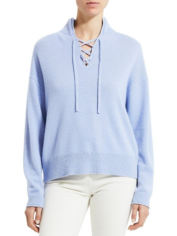 Cashmere Lace-Up Sweater