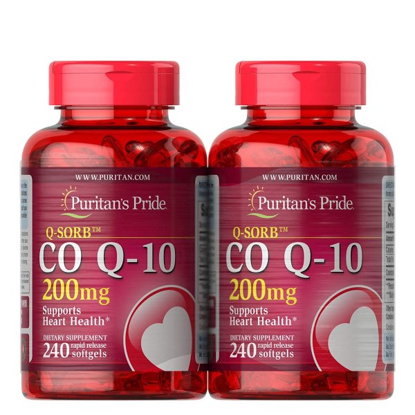 QSORB CoQ10 200 mg, Supports Heart Health (2 Pack of 240 softgels)