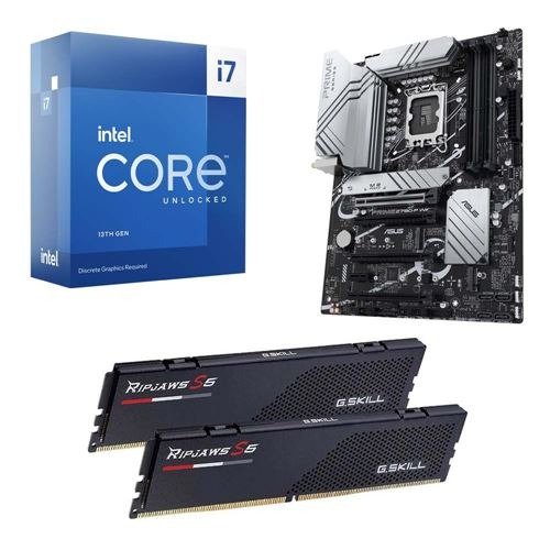 Intel Core i7-13700K, ASUS Z790-P Prime WiFi DDR5, G.Skill 32GB DDR5-6000 Kit, Computer Build Bundle - Micro Center