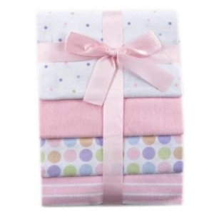 Luvable Friends 4-Pack Flannel Receiving Blankets, Pink: Baby