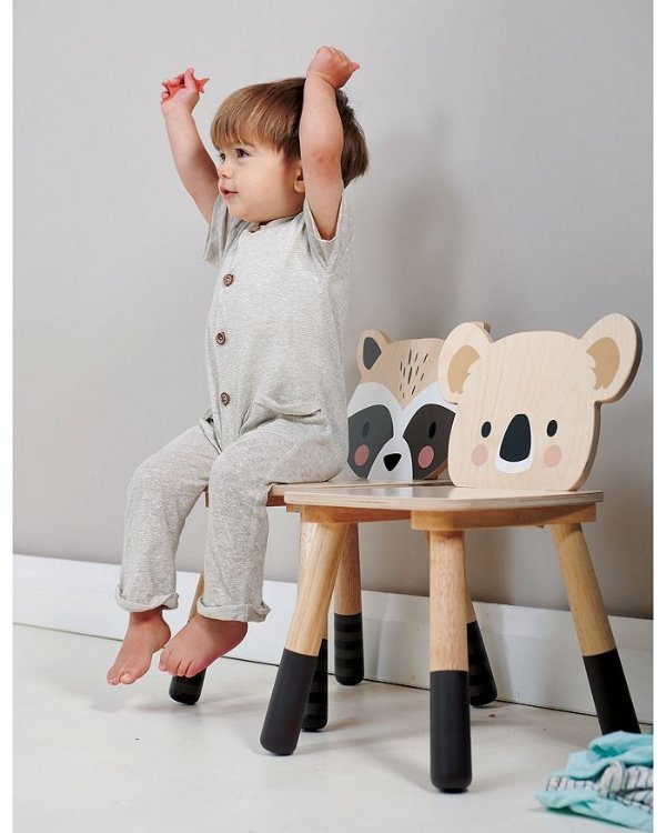 可爱小浣熊 儿童木质小椅子 新款