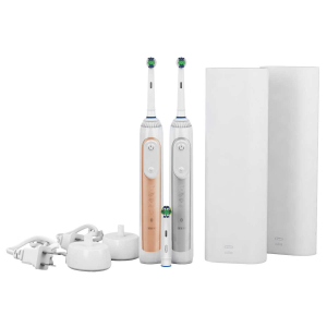 Oral-B Smart Series Rechargeable Toothbrush, Silver and Rose Gold Twin Pack