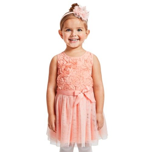 Toddler Girls Glitter Flower Matching Tutu Dress