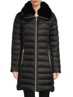 Faux Fur Lined Quilted Puffer Jacket
