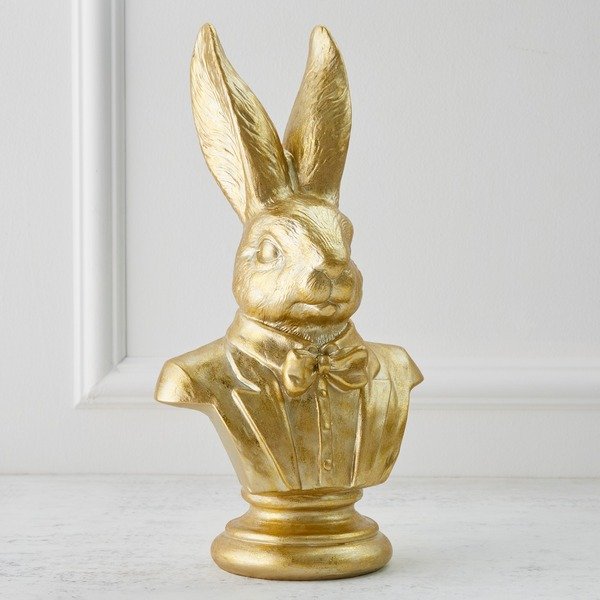 Gold Tuxedo Bunny Statue
