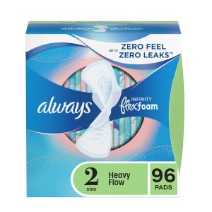 Always Infinity Feminine Pads for Women, Size 2, 96 Count