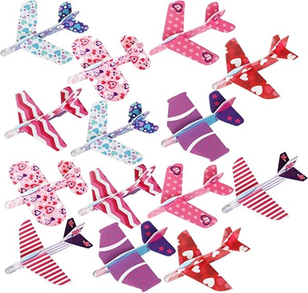 JOYIN 28 Valentines Day Foam Airplanes Greeting Cards with Valentine’s Punchline for Kids School Classroom Exchange Prizes Gift Supplies, Planes Party Favor