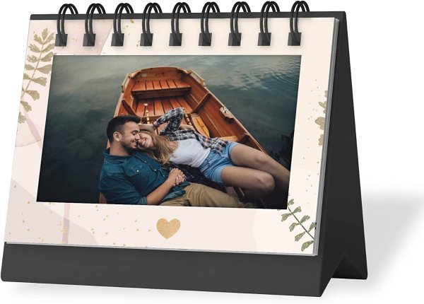 Flip Frame » Love « | For 12 Pictures size 6x4 in | Desk Picture Frame for Office | Display Desk Photo Album for Couples Gift | Cardboard Multi Picture Frame | Multiple Photo Frame for Home Office Desk