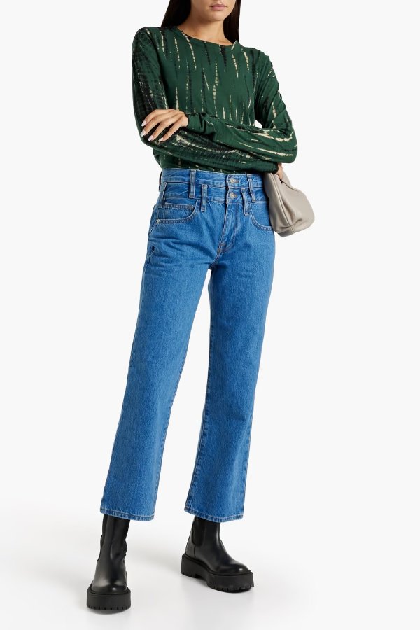 Le Jane cropped high-rise straight-leg jeans