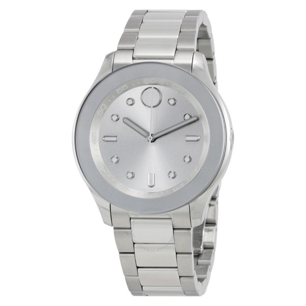Bold Silver Dial Stainless Steel Ladies Watch