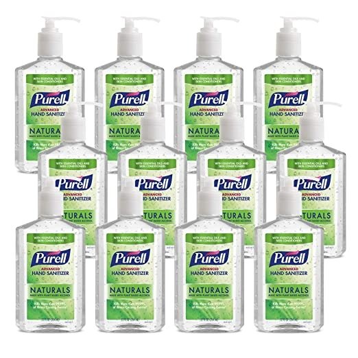 Purell NATURALS Advanced Hand Sanitizer Gel 12 fl oz Case of 12