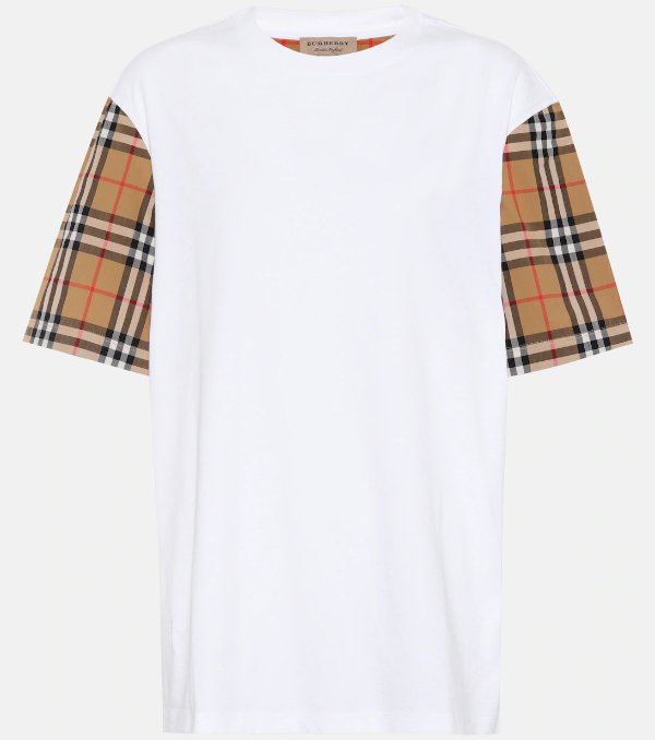Vintage Check Cotton T Shirt in White - Burberry | Mytheresa