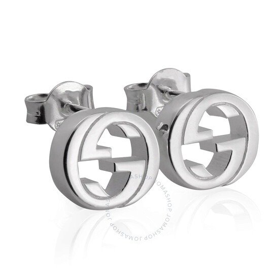 Silver interlocking G earrings