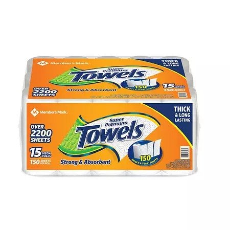 Member's Mark Super Premium Individually Wrapped Paper Towels (15 rolls, 150 sheets per roll) - Sam's Club