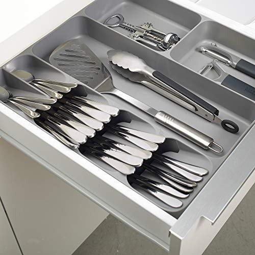 Joseph Joseph 85127 DrawerStore Kitchen Drawer Organizer Tray for Cutlery Utensil and Gadgets, Gray