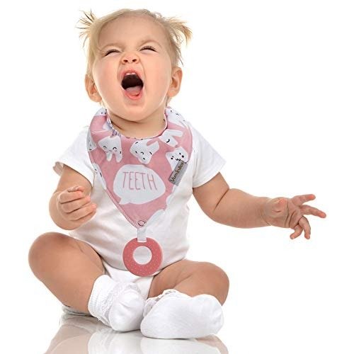 Baby Bandana Drool Bibs 6-Pack and Teething Toys 6-Pack Made with 100% Organic Cotton, Super Absorbent and Soft Unisex (Vuminbox) (6 - Pack Girl)