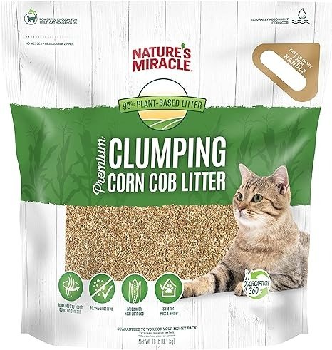 Premium Clumping Corn Cob Litter, Tough Odor Bio-Enzymatic Formula, Dust Free