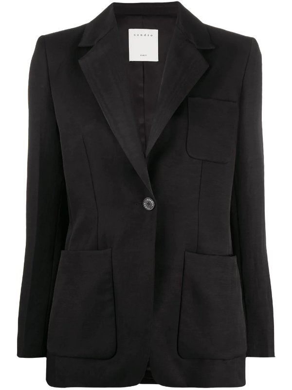 fitted long sleeve blazer