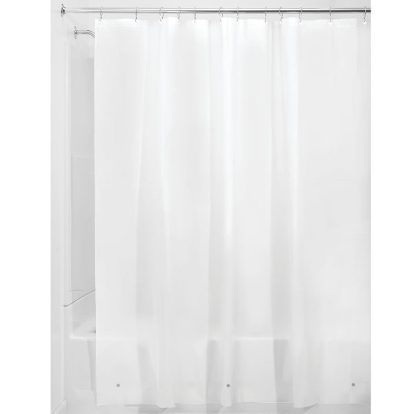 iDesign InterDesign PEVA 3 Gauge Shower Curtain Liner 72" x 72", White Tube