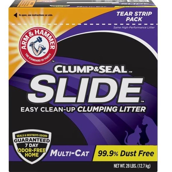 LITTER Slide Multi-Cat Scented Clumping Clay Cat Litter, 28-lb box - Chewy.com