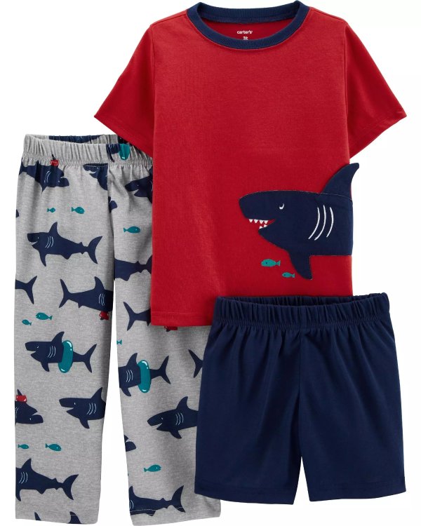 小童鲨鱼睡衣3件套