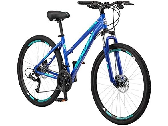 GTX 2.0 Comfort Adult Hybrid Bike, Dual Sport Bicycle, 17-Inch Aluminum Frame, 21-Speed Trigger Shifters, Blue