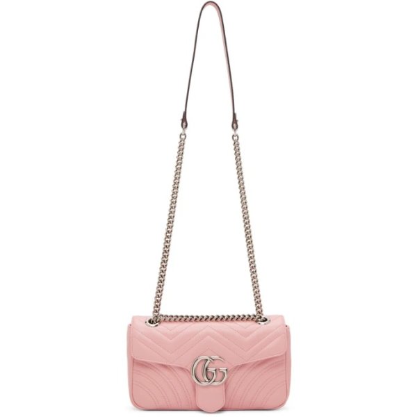 Pink Small GG Marmont 2.0 Shoulder Bag