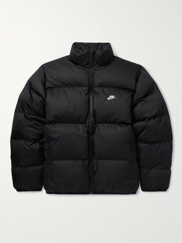 Sportswear Club Logo-Embroidered Quilted Padded Ripstop Jacket