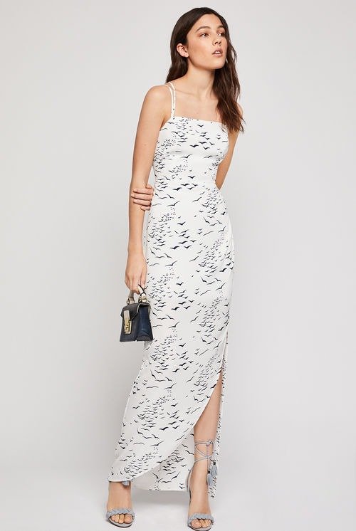 Printed Strappy Back Maxi Dress