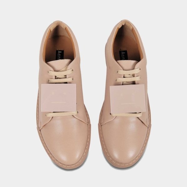ADRIANA TURN UP SNEAKERS IN DUSTY PINK CALF