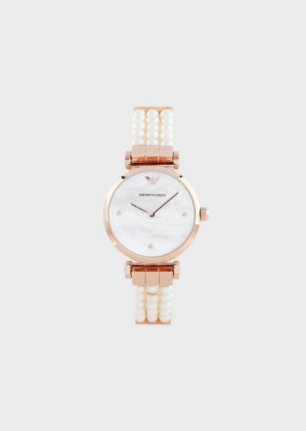 Two Hand Freshwater Pearl Watch for Women | Emporio Armani