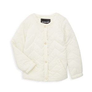 Me Jane Mini Baby Girl's & Little Girl's Chevron Faux Fur-Lined Quilted Jacket