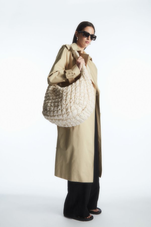 QUILTED OVERSIZED SHOULDER BAG - Off-white - Bags - COS