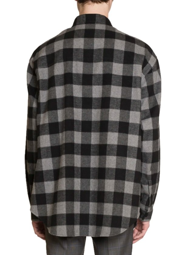 Men's Buffalo Check Flannel Oversized Shirt