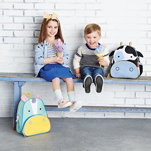 Zoo Insulated Toddler Backpack Eureka Unicorn, 12" School Bag, Multi
