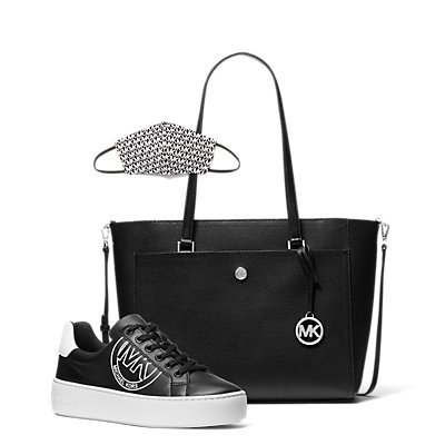 Maisie Large Pebbled Leather 3-in-1 Tote BagPoppy Logo SneakerLogo Stretch Cotton Face Mask