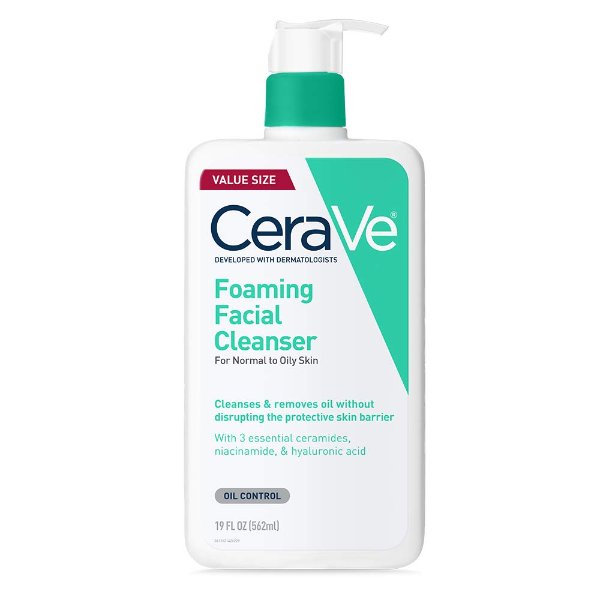 Foaming Facial Cleanser | Daily Face Wash for Oily Skin with Hyaluronic Acid, Ceramides