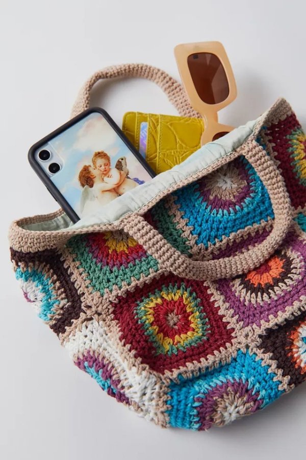 Daisy Crochet Mini Tote Bag