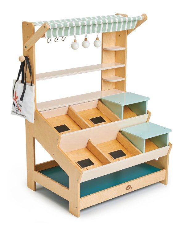 木质售货小站式玩具存储架