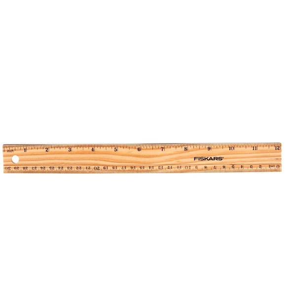 Fiskars 01-005358 Back to School Supplies Wood Ruler