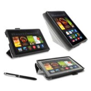 RooCASE Origami Stand Case for Kindle Fire HDX 7" Tablet Black