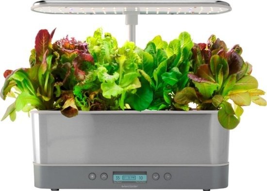 Harvest Elite Slim – Indoor Garden – Easy Setup – 6 grow pods included - Stainless – Heirloom Salad kit