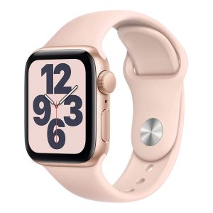 New Apple Watch SE GPS, 40mm, With Pink Sand Sport Band, Gold